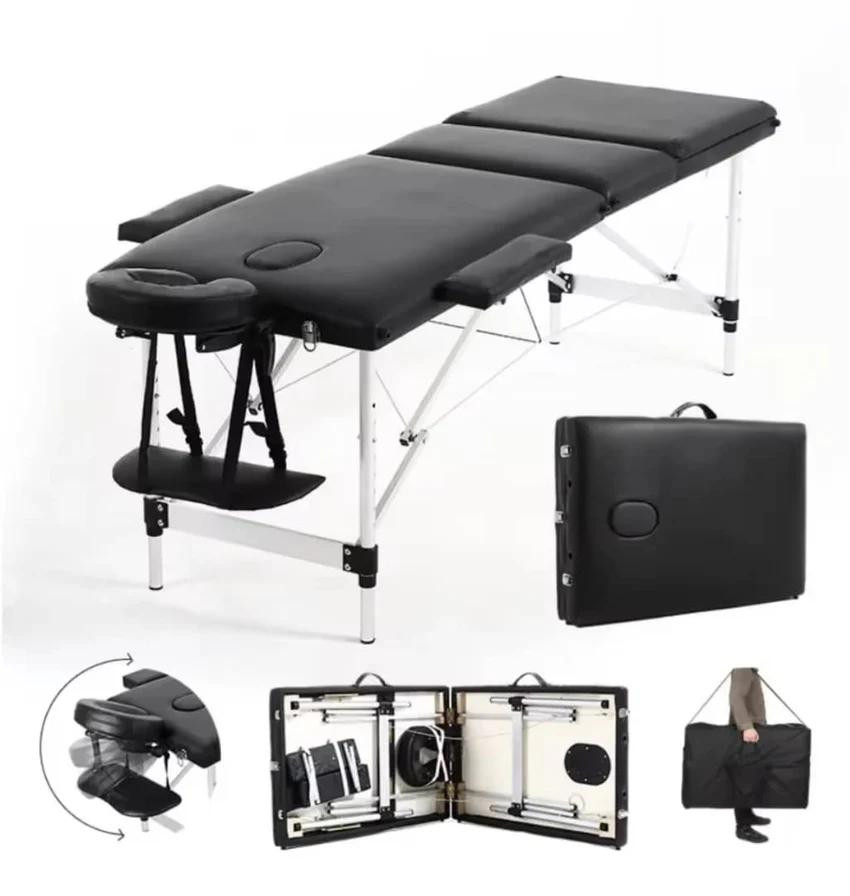 Foldable massaging bed
